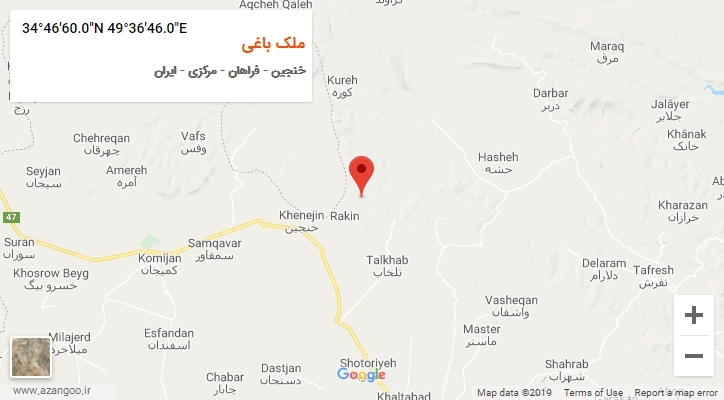 روستای ملک باغی بر روی نقشه