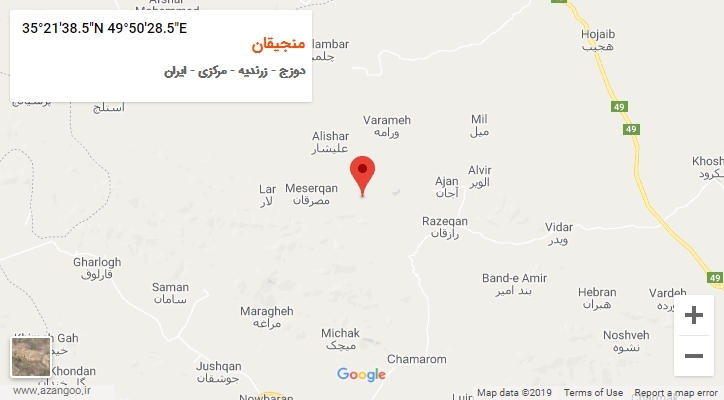 روستای منجیقان بر روی نقشه