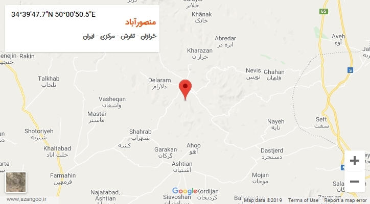 روستای منصورآباد بر روی نقشه