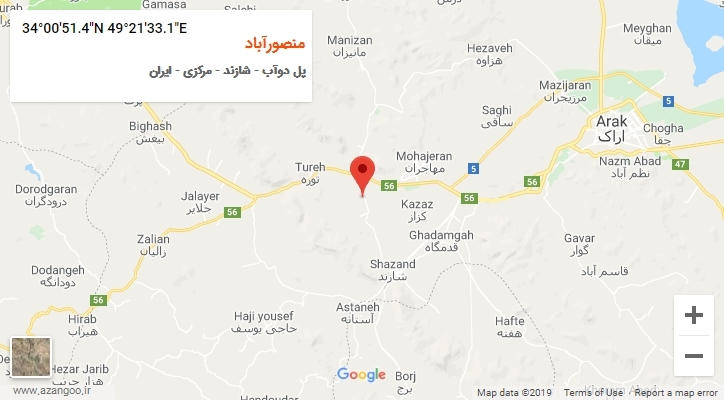 روستای منصورآباد بر روی نقشه