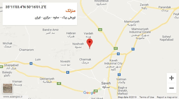 روستای منزلک بر روی نقشه