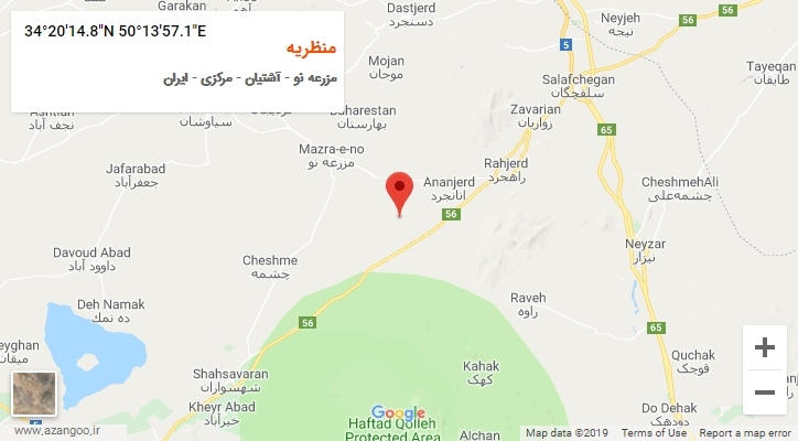 روستای منظریه بر روی نقشه