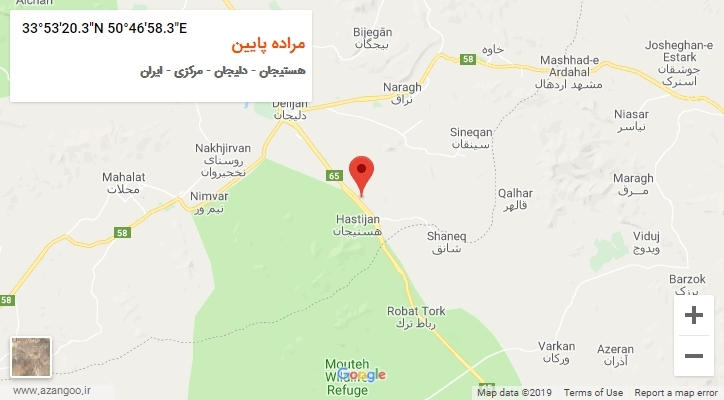 روستای مراده پایین بر روی نقشه