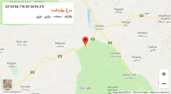 روستای مرغ بهاردشت بر روی نقشه