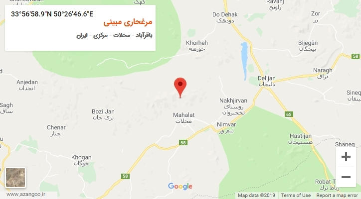 روستای مرغحاری مبینی بر روی نقشه