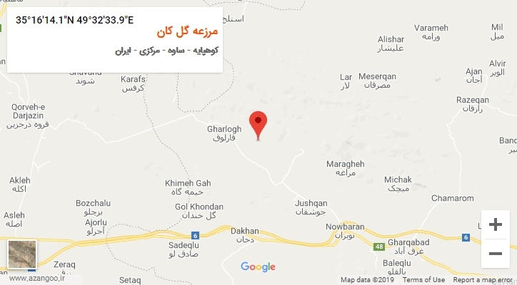 روستای مرزعه گل کان بر روی نقشه
