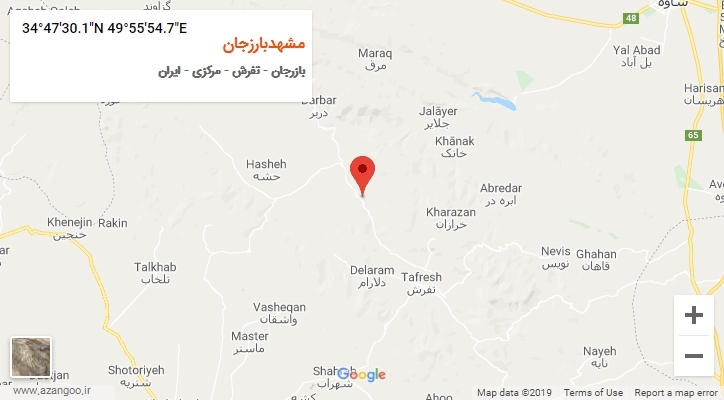 روستای مشهدبارزجان بر روی نقشه