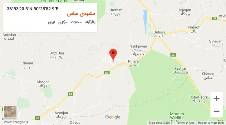 روستای مشهدی عباس بر روی نقشه