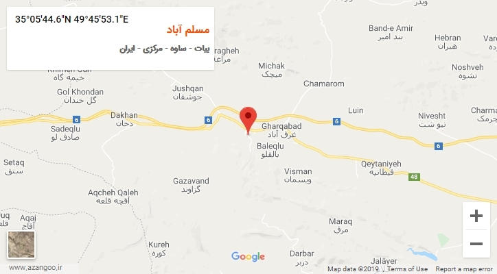 روستای مسلم آباد بر روی نقشه