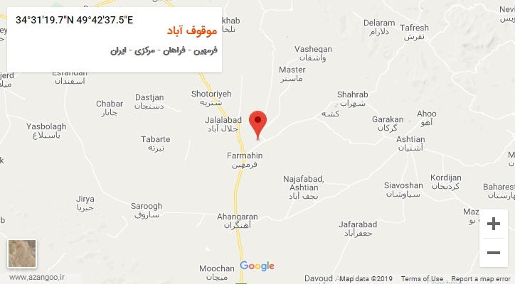 روستای موقوف آباد بر روی نقشه