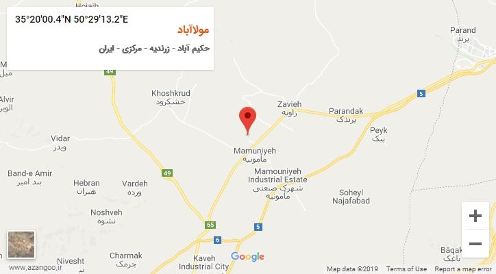 روستای مولاآباد بر روی نقشه