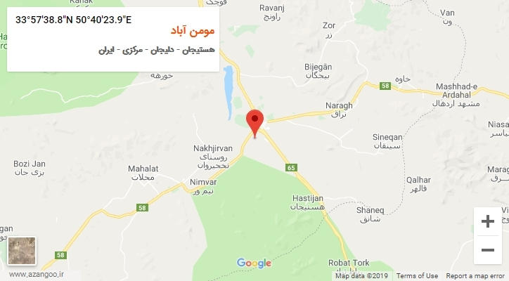 روستای مومن آباد بر روی نقشه