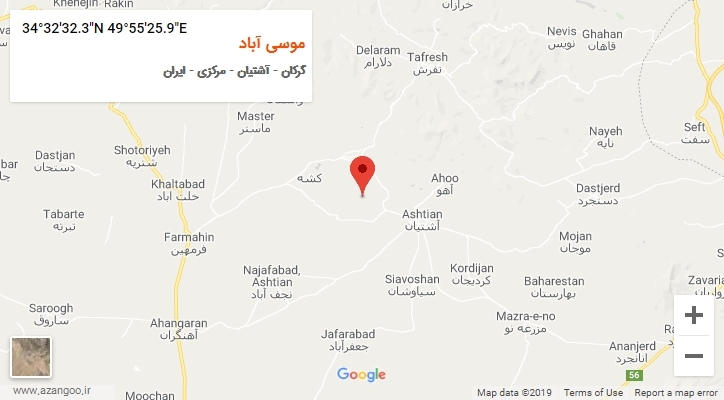روستای موسی آباد بر روی نقشه