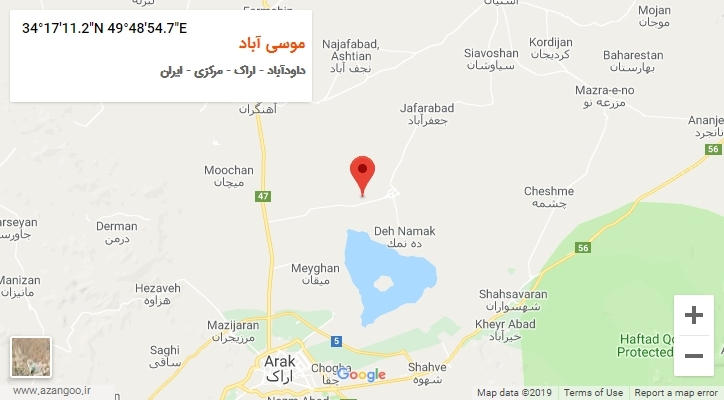 روستای موسی آباد بر روی نقشه