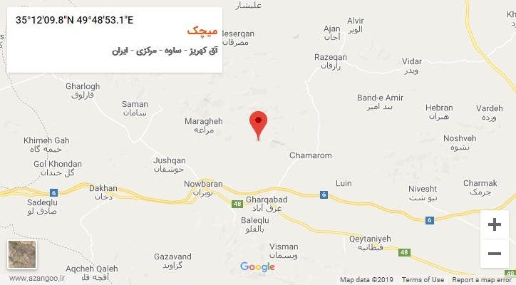 روستای میچک بر روی نقشه