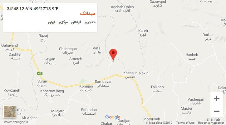 روستای میدانک بر روی نقشه