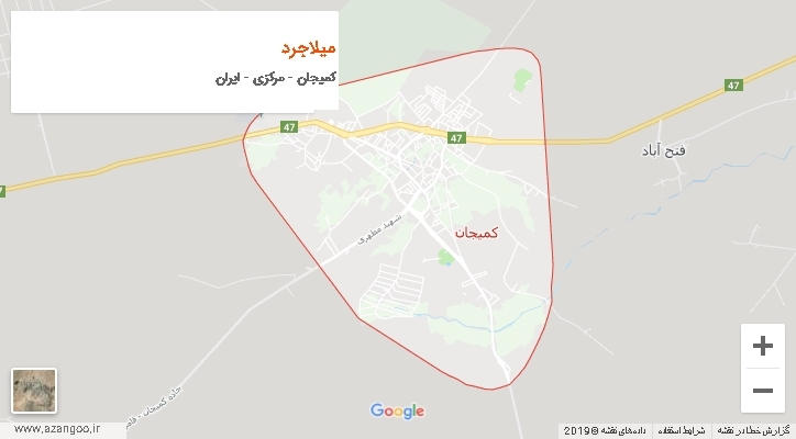 دهستان میلاجرد بر روی نقشه