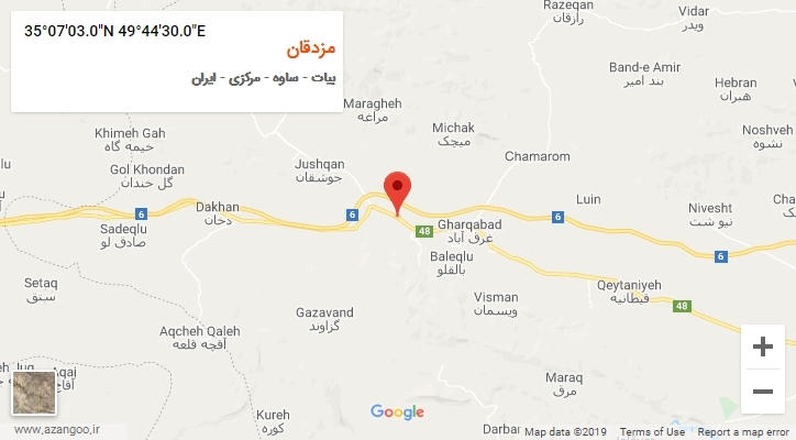 روستای مزدقان بر روی نقشه