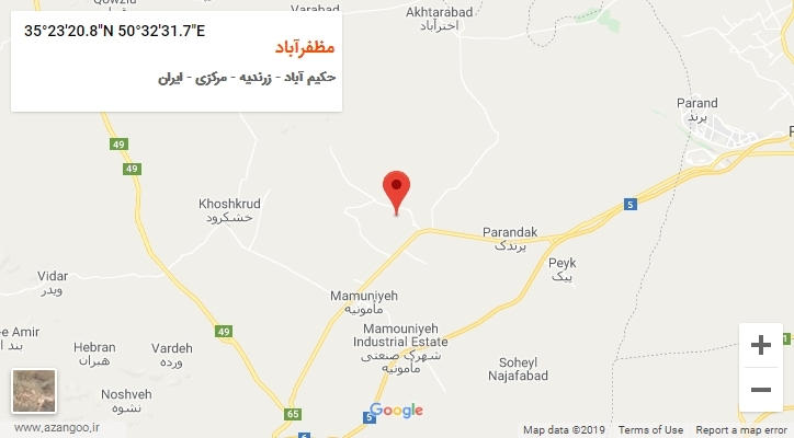 روستای مظفرآباد بر روی نقشه
