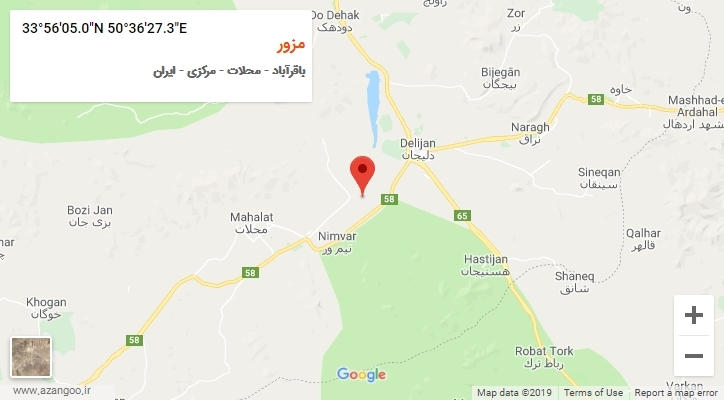 روستای مزور بر روی نقشه