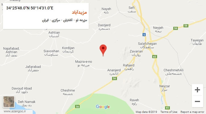 روستای مزیدآباد بر روی نقشه