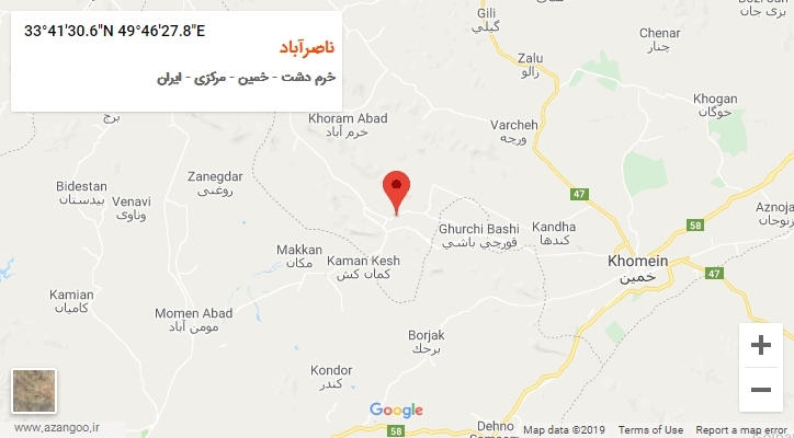 روستای ناصرآباد بر روی نقشه