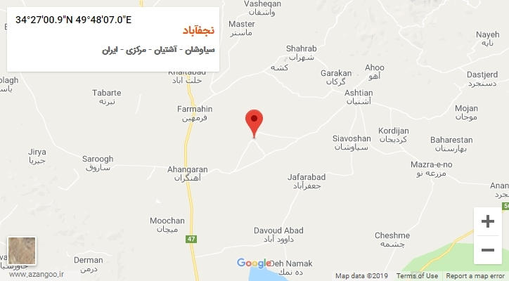 روستای نجفآباد بر روی نقشه