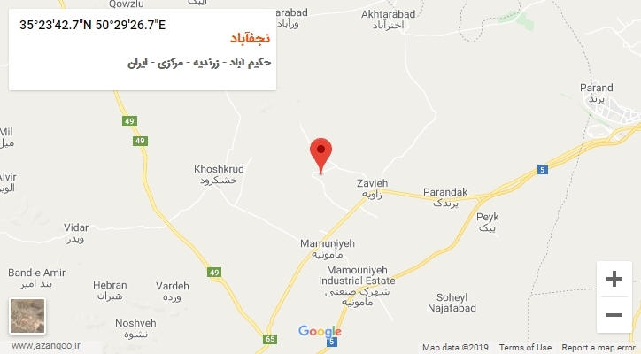 روستای نجفآباد بر روی نقشه