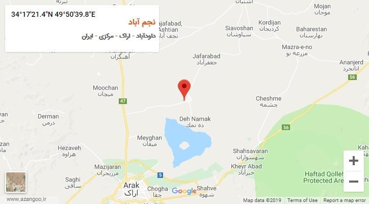 روستای نجم آباد بر روی نقشه