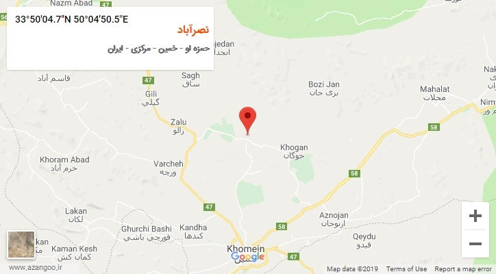 روستای نصرآباد بر روی نقشه