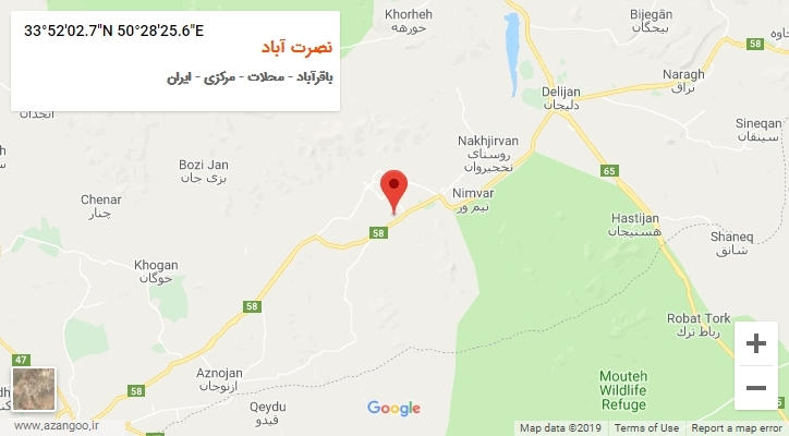 روستای نصرت آباد بر روی نقشه