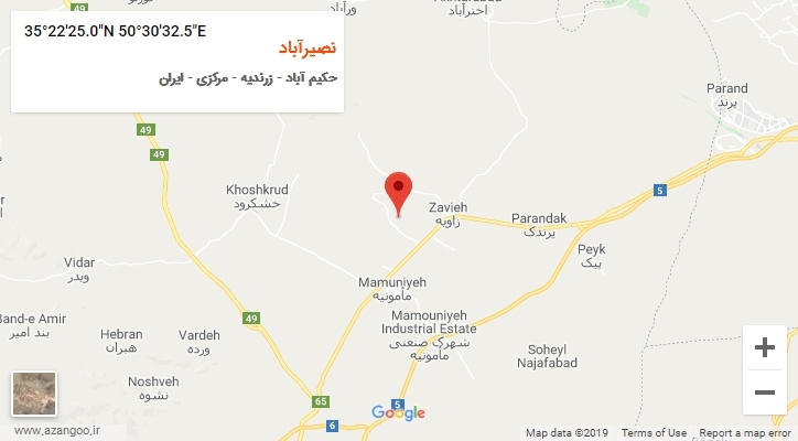 روستای نصیرآباد بر روی نقشه
