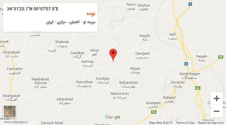 روستای نوده بر روی نقشه