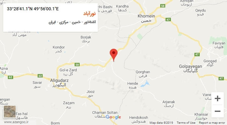 روستای نورآباد بر روی نقشه
