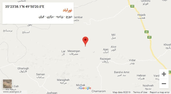 روستای نورآباد بر روی نقشه