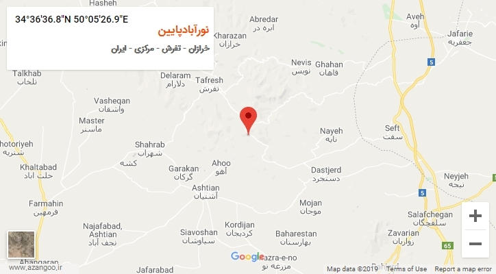 روستای نورآبادپایین بر روی نقشه