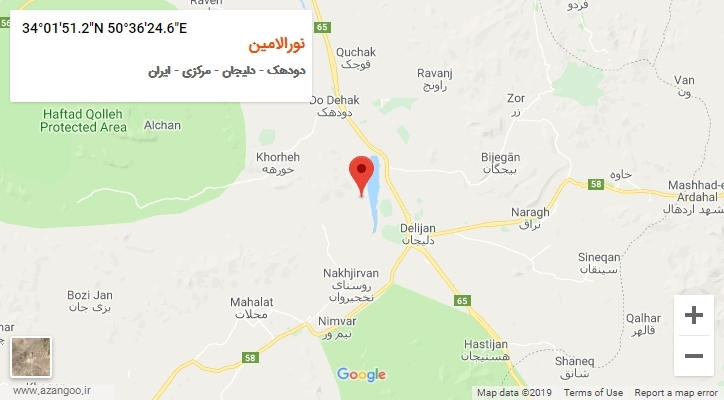 روستای نورالامین بر روی نقشه