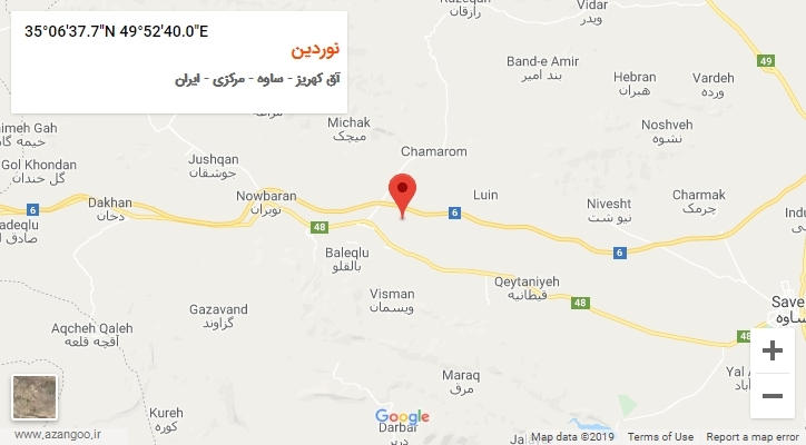 روستای نوردین بر روی نقشه