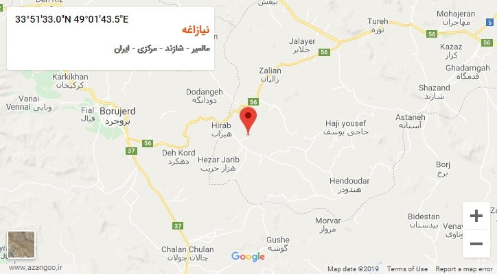 روستای نیازاغه بر روی نقشه