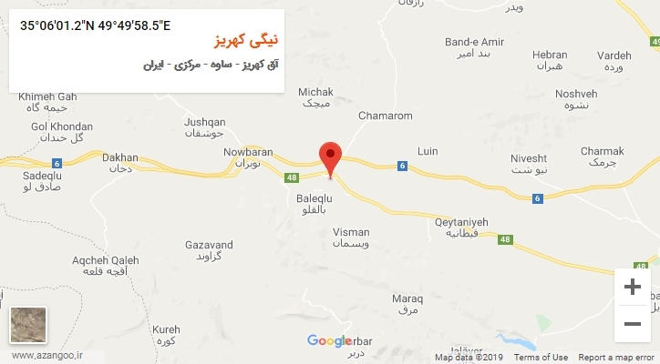 روستای نیگی کهریز بر روی نقشه