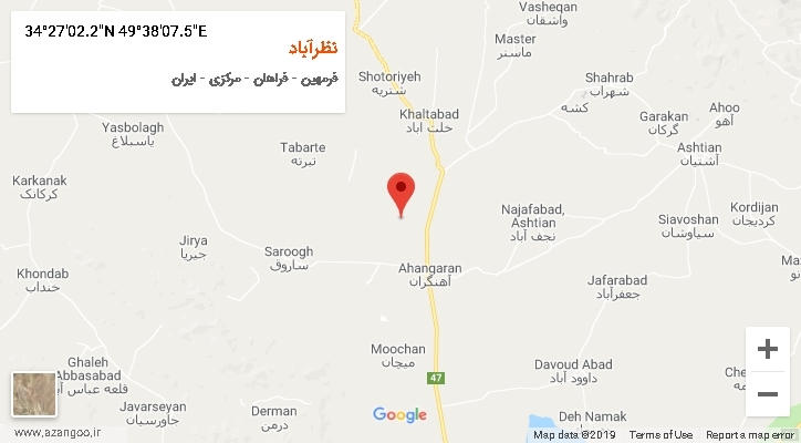 روستای نظرآباد بر روی نقشه