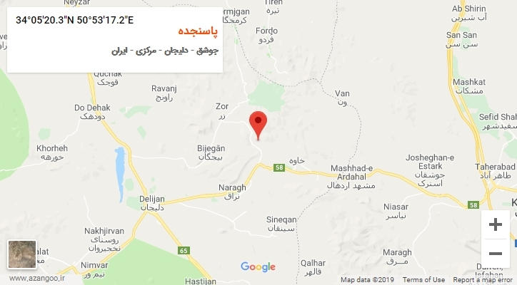 روستای پاسنجده بر روی نقشه