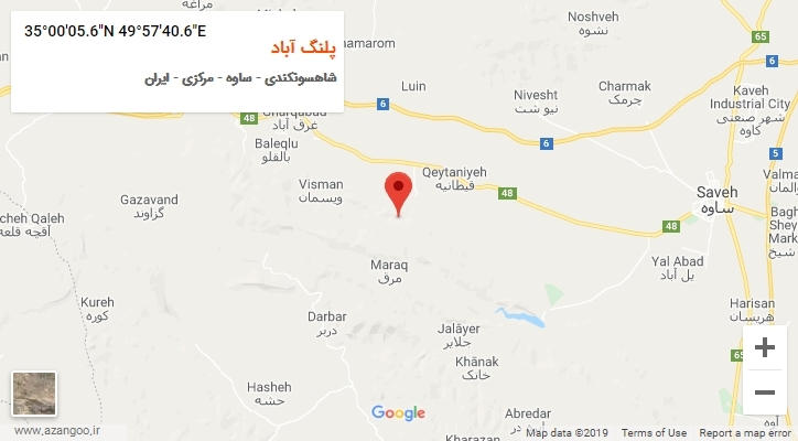 روستای پلنگ آباد بر روی نقشه