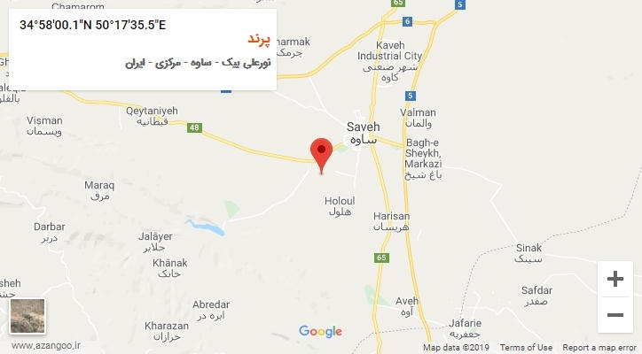 روستای پرند بر روی نقشه