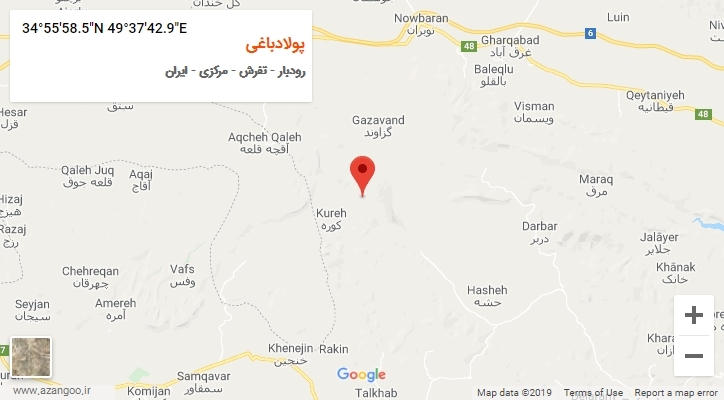 روستای پولادباغی بر روی نقشه