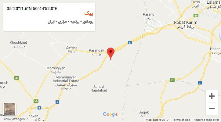 روستای پیک بر روی نقشه