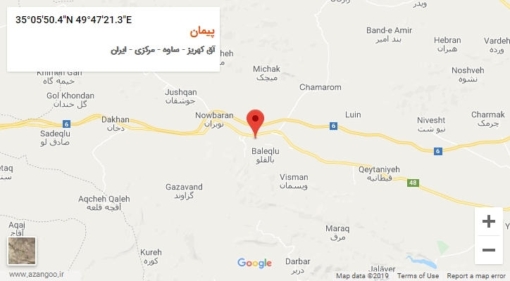 روستای پیمان بر روی نقشه