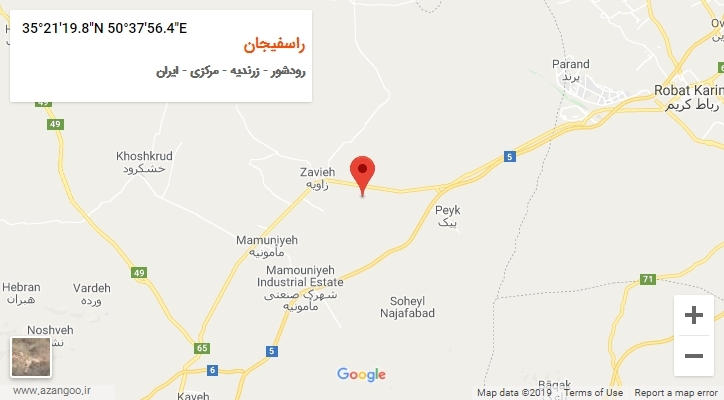روستای راسفیجان بر روی نقشه