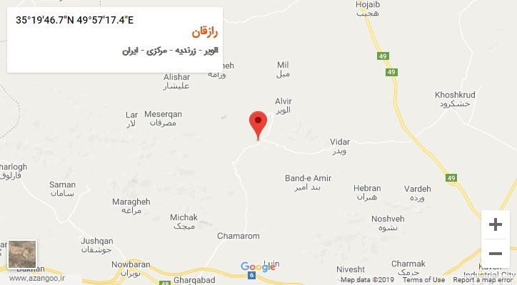 روستای رازقان بر روی نقشه