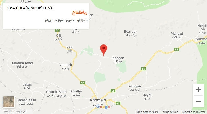 روستای رباطاغاج بر روی نقشه